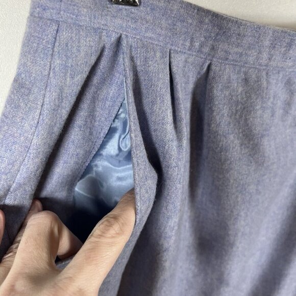 VTG Pendleton Women Solid Blue‎ 100% Wool Straight & Pencil Knee Length Skirt 16 - Picture 5 of 10